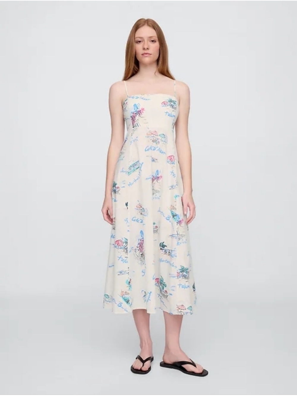 NWT GAP Cotton Poplin
Squareneck Vacationland Midi Size M